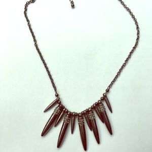 Spikey grey silver necklace